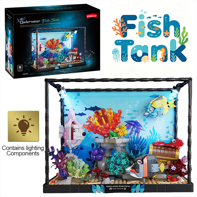 Aquarium Fish Lego - Marine Organisms Fish Tank Building Blocks