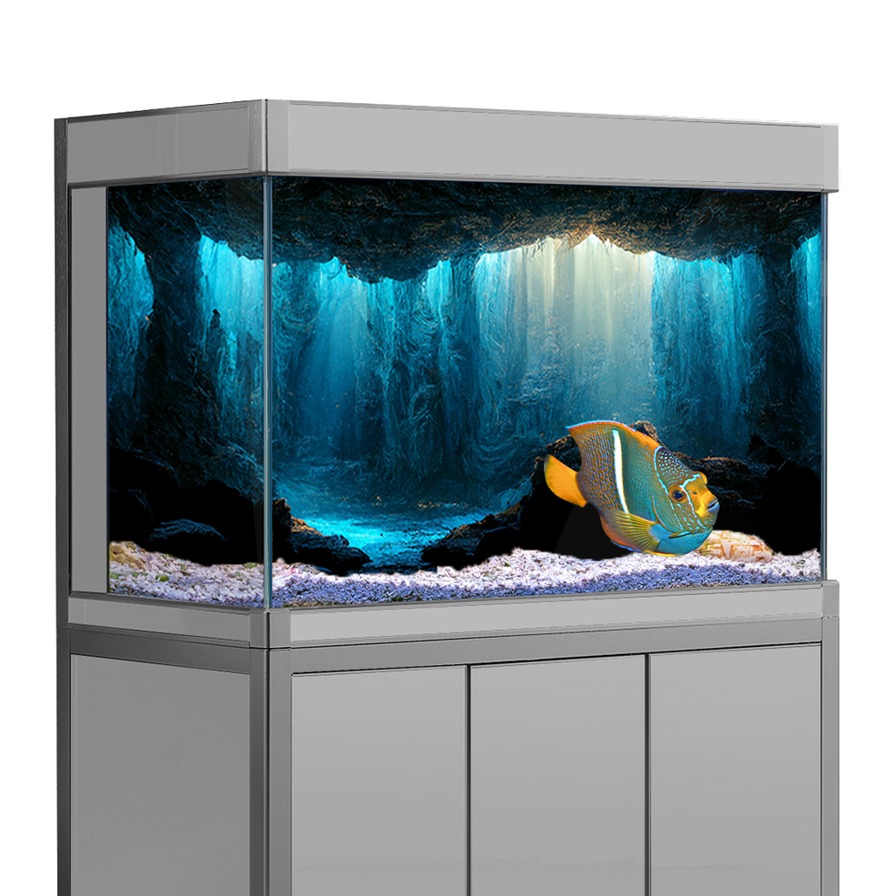 Aquarium Fish Wallpaper Hd - Aquarium Background Sticker, Underwater Cave Stone
