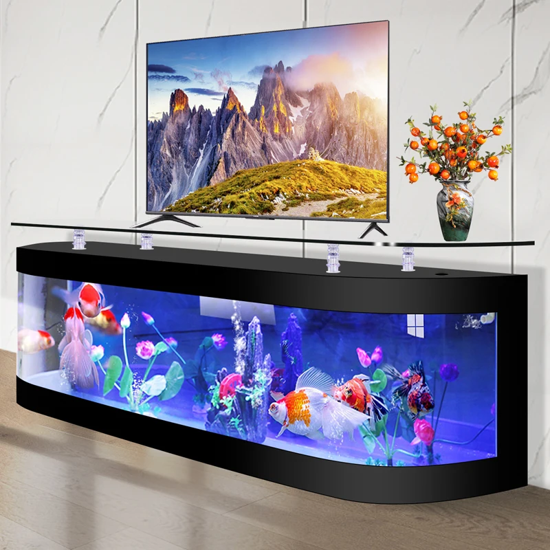 Aquarium Fish Live - European-style aquarium ecological water-free floor-to-ceiling glass
