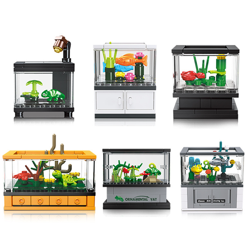 Aquarium Fish Lego - DIY Fish Tank Aquarium Turtle Lizard