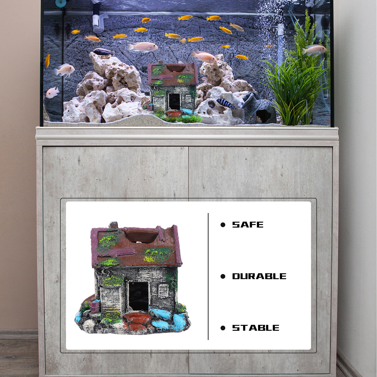 Fish Tank Ornament Resin Aquar - Aquarium Fish Hiding Spot ulasan dan harga