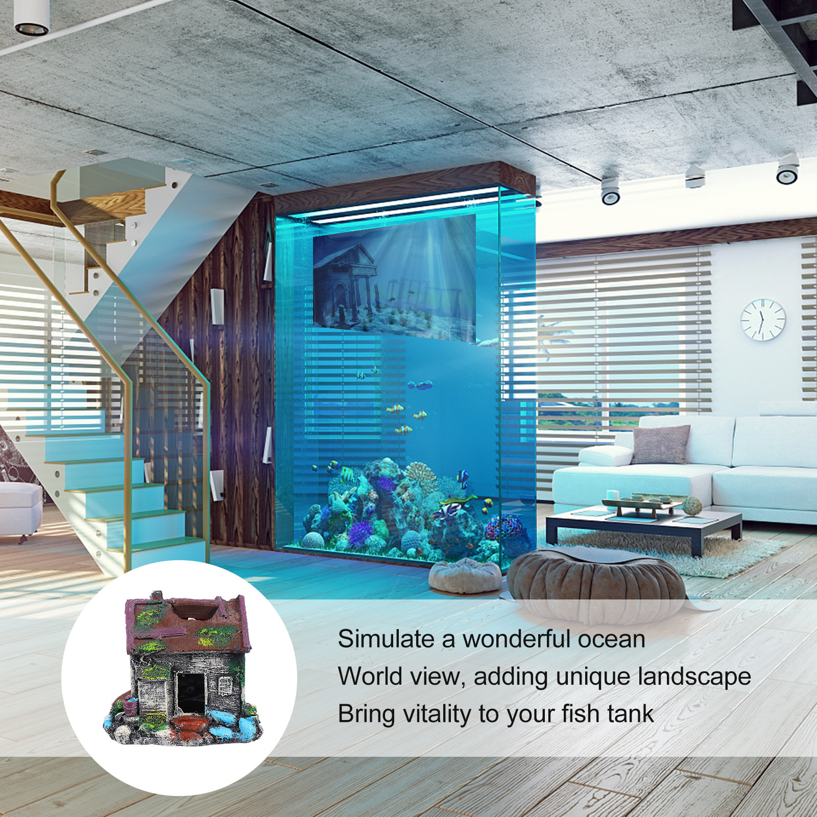 Fish Tank Ornament Resin Aquar - Aquarium Fish Hiding Spot ulasan dan harga