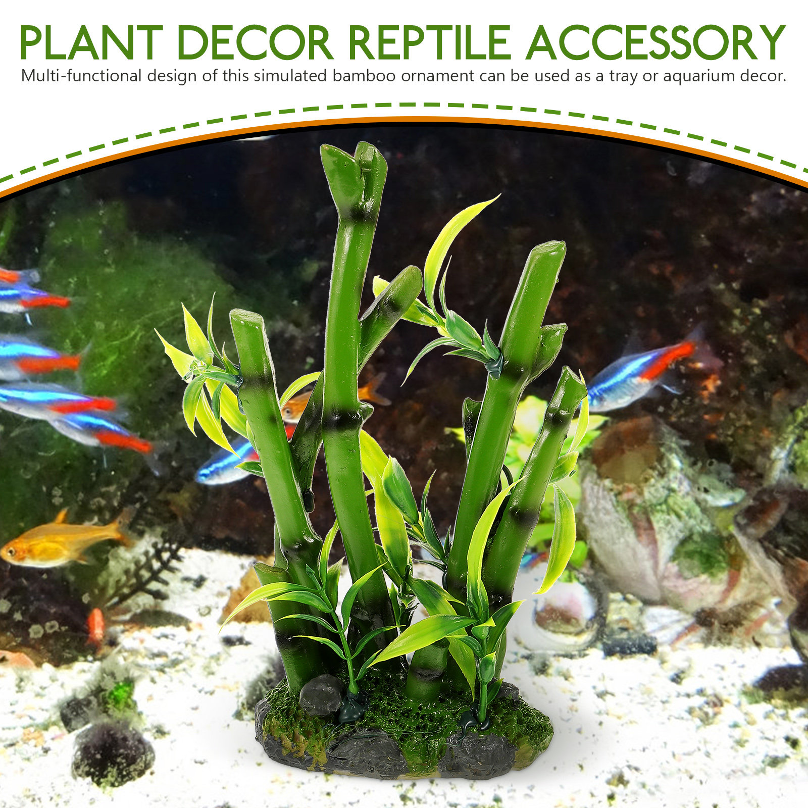 Simulated Bamboo Ornament Life - Aquarium Fish Hiding Spot ulasan dan harga