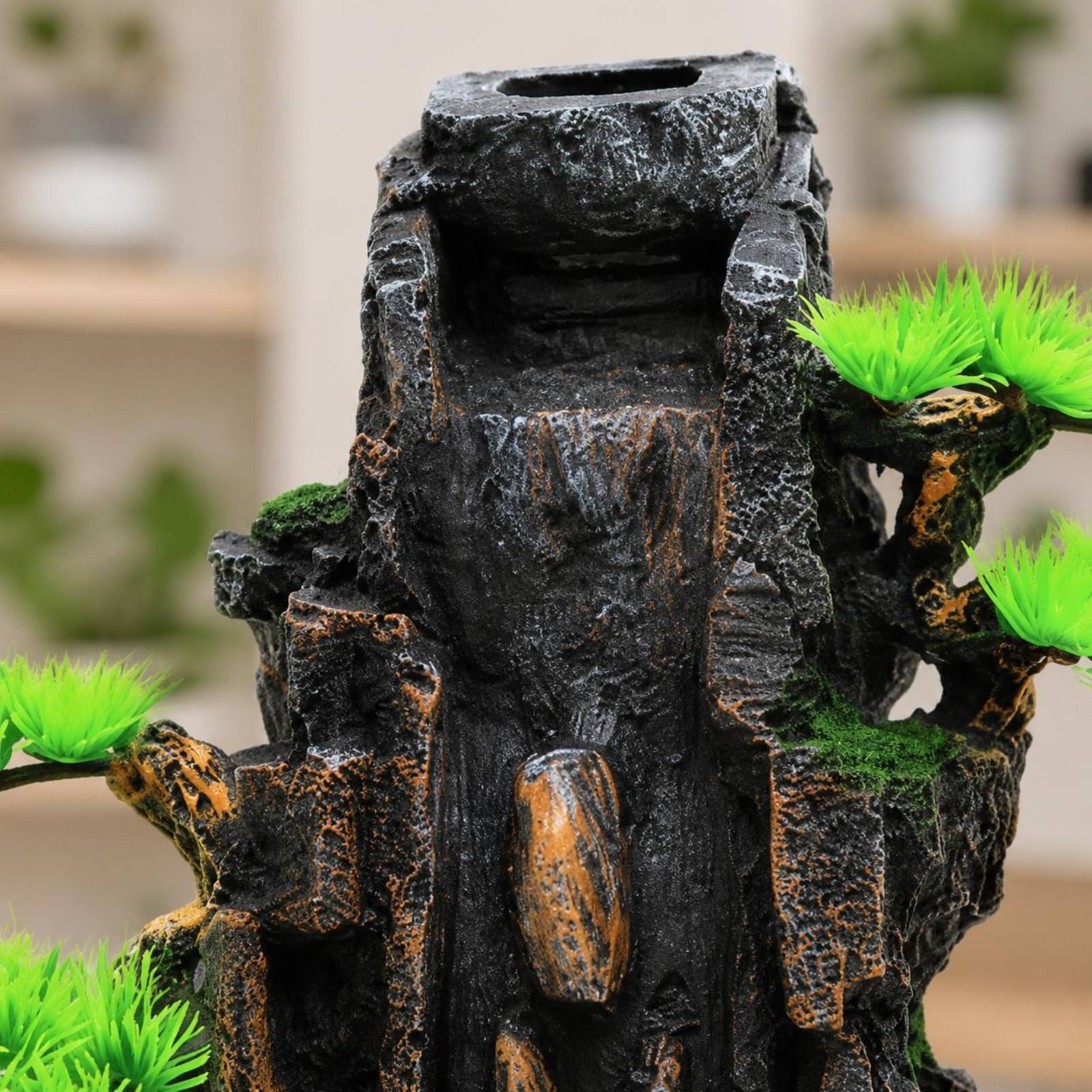 Resin Mountain Waterfall Ornam - Aquarium Fish Long ulasan dan harga