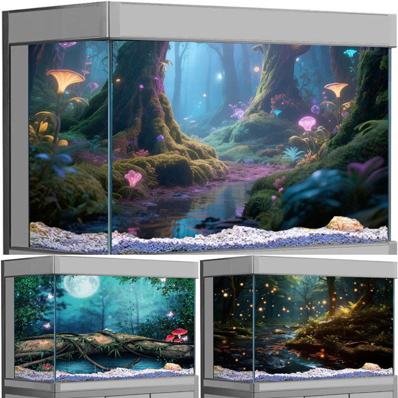 Enchanted Forest Aquarium Back - Aquarium Fish Wallpaper Hd ulasan dan harga
