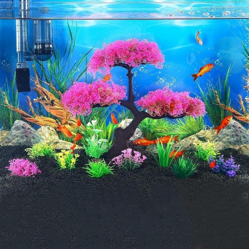 10 Pcs Artificial Green Aquati - Aquarium Fish Hiding Spot ulasan dan harga