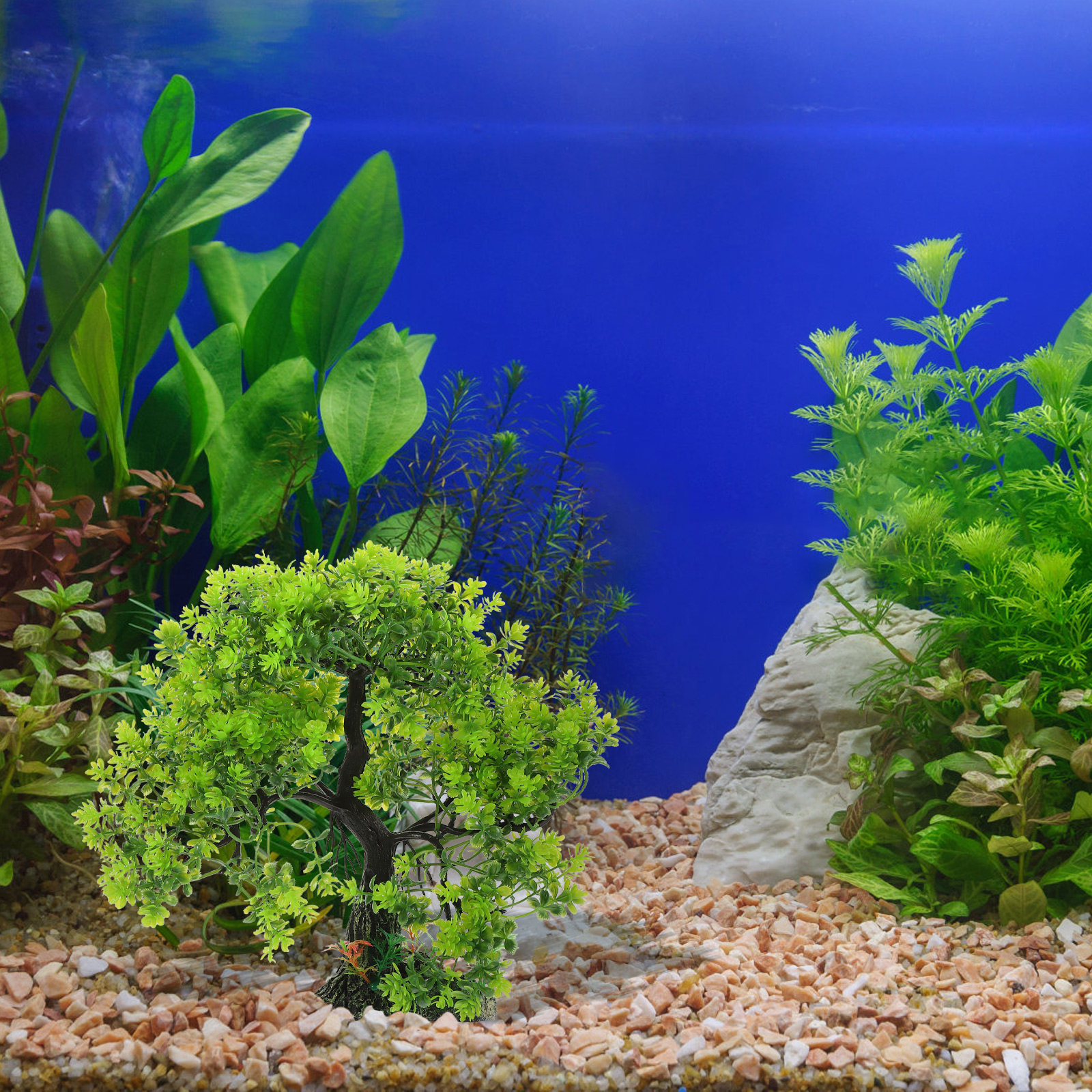 Green Artificial Aquarium Tree - Aquarium Fish Hiding Spot ulasan dan harga
