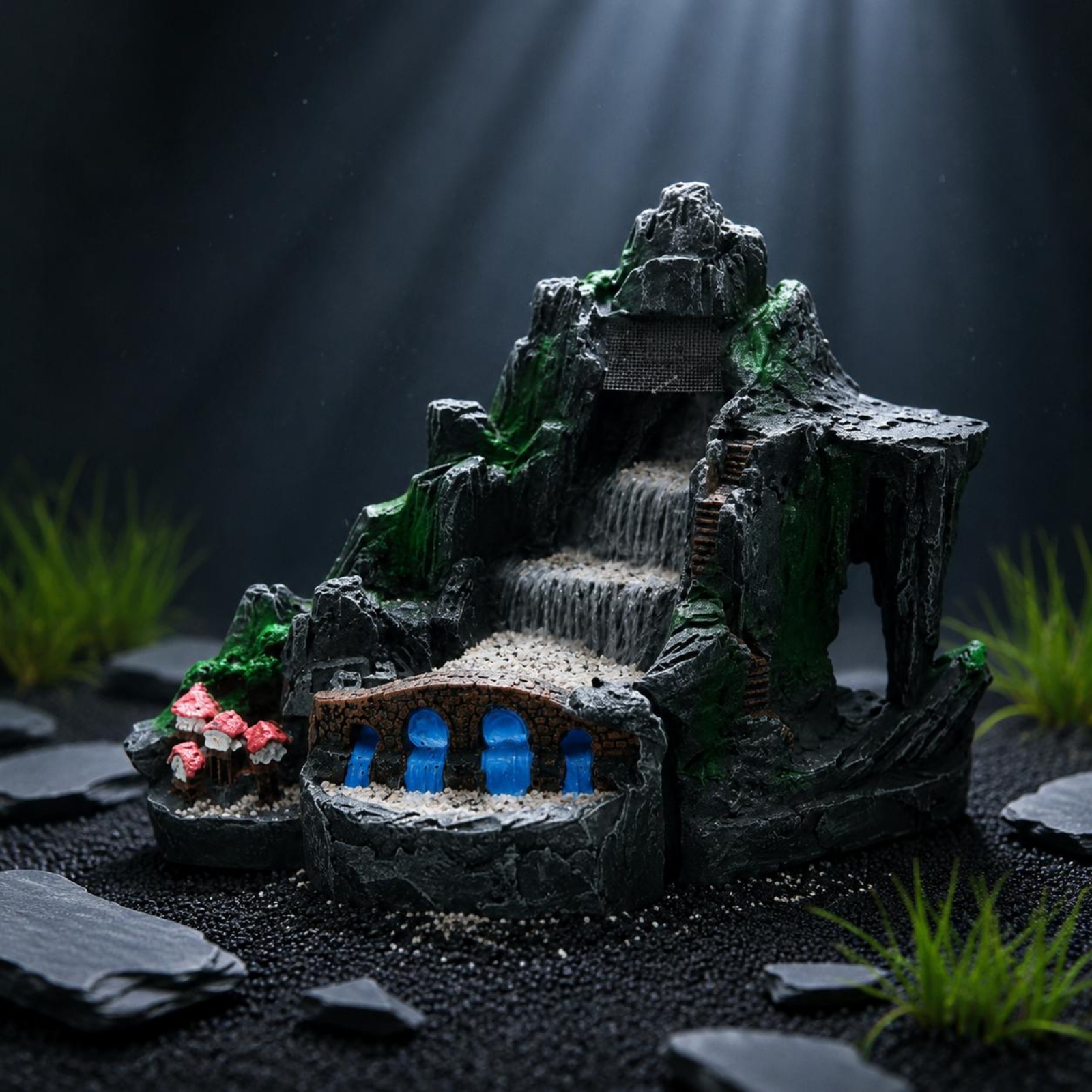 Aquarium Waterfall Ornament Vi - Aquarium Fish Hiding Spot ulasan dan harga