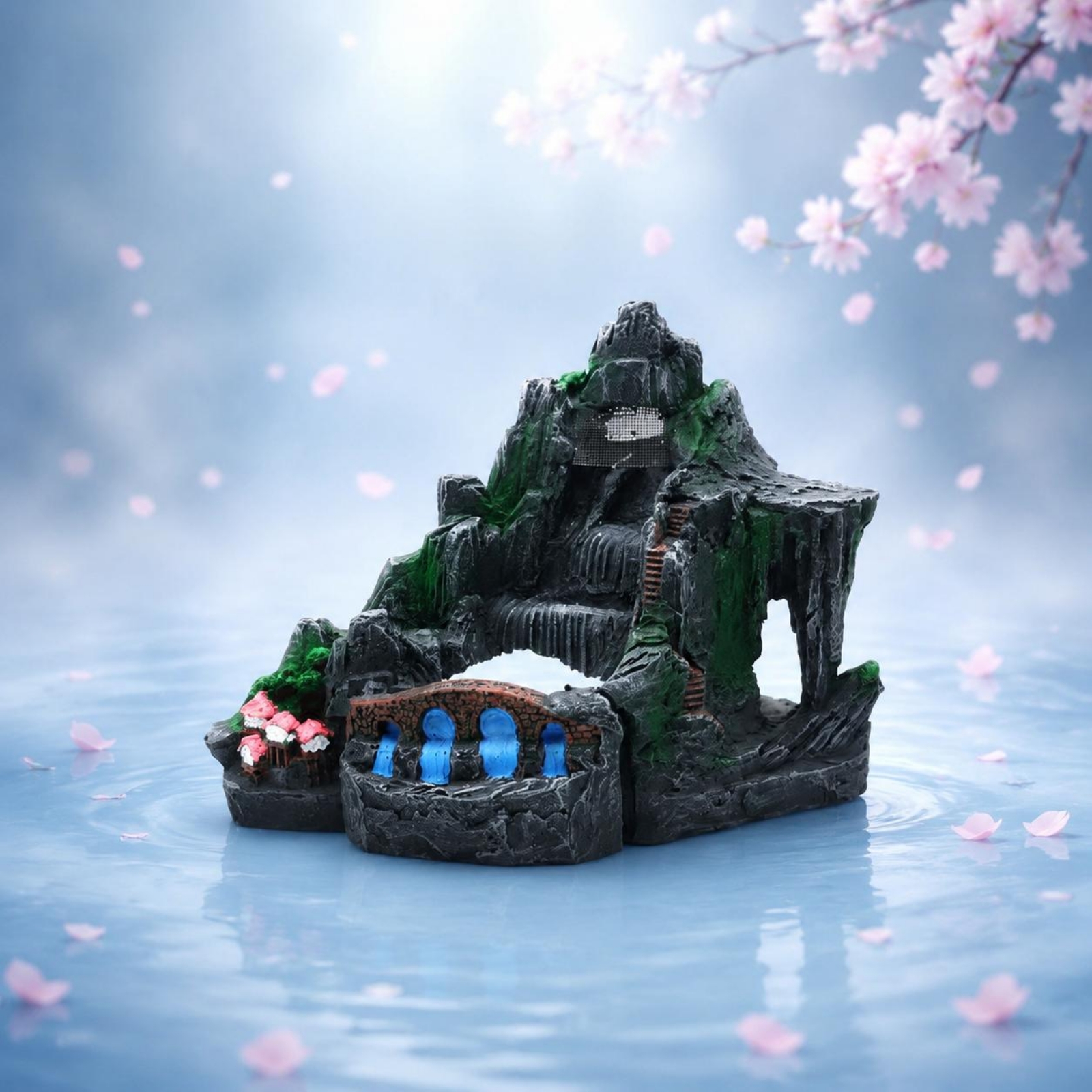 Aquarium Waterfall Ornament Vi - Aquarium Fish Hiding Spot ulasan dan harga