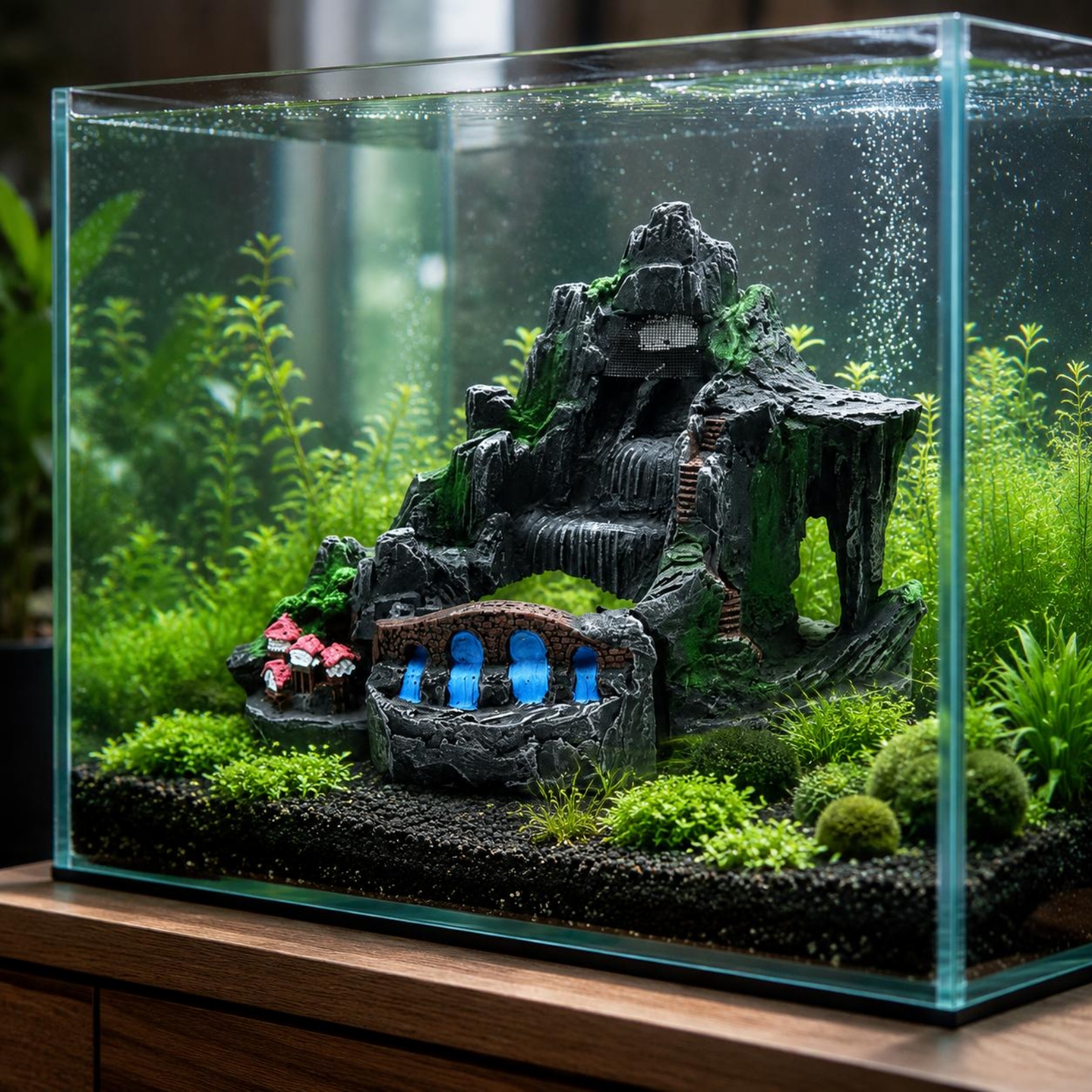 Aquarium Waterfall Ornament Vi - Aquarium Fish Hiding Spot ulasan dan harga