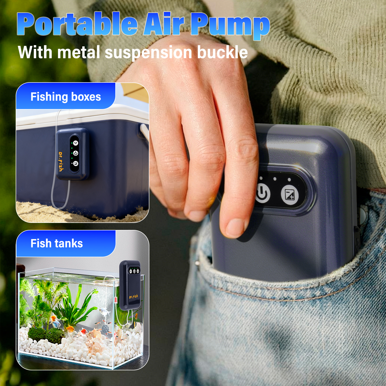 Aquarium Air Pump USB Recharge - Aquarium Fish Live ulasan dan harga