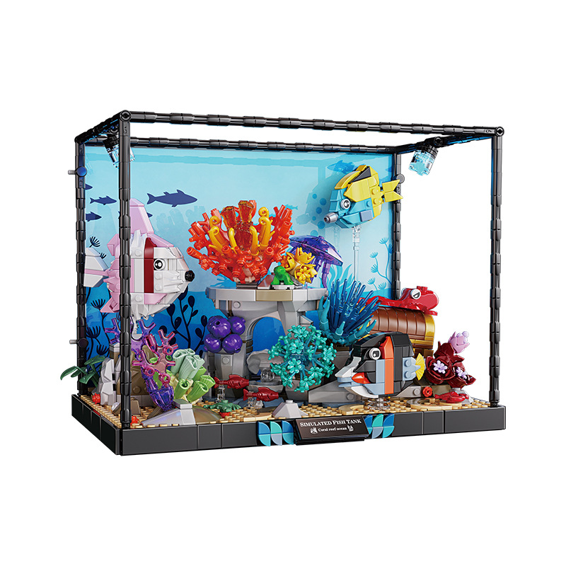 MOC Fish Tank Model LED Buildi - Aquarium Fish Lego ulasan dan harga