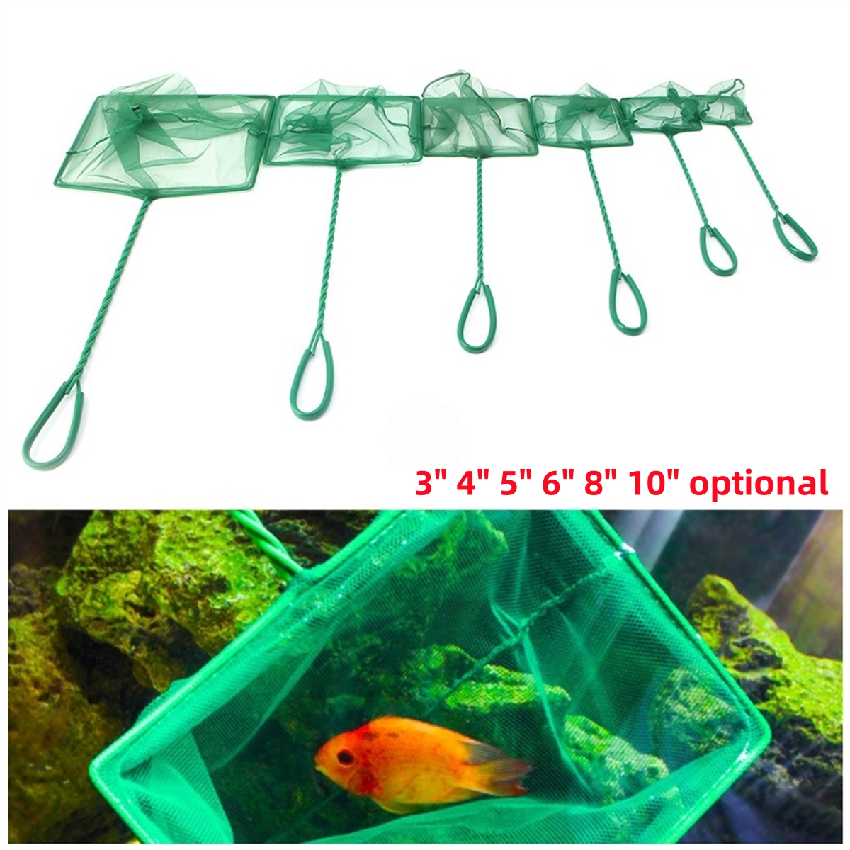 3~10 Inch Portable Nylon Green - Aquarium Fish Long ulasan dan harga