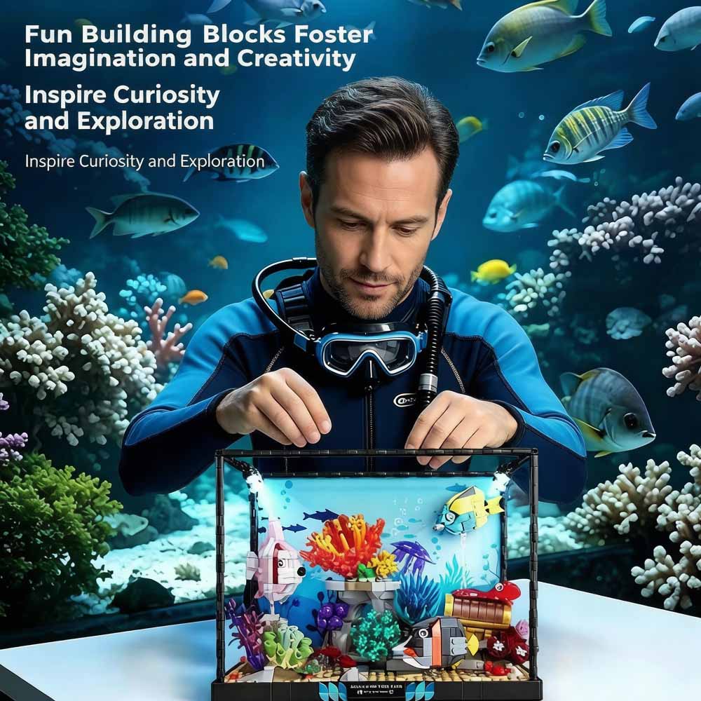 Ocean World Fish Tank Marine L - Aquarium Fish Lego ulasan dan harga