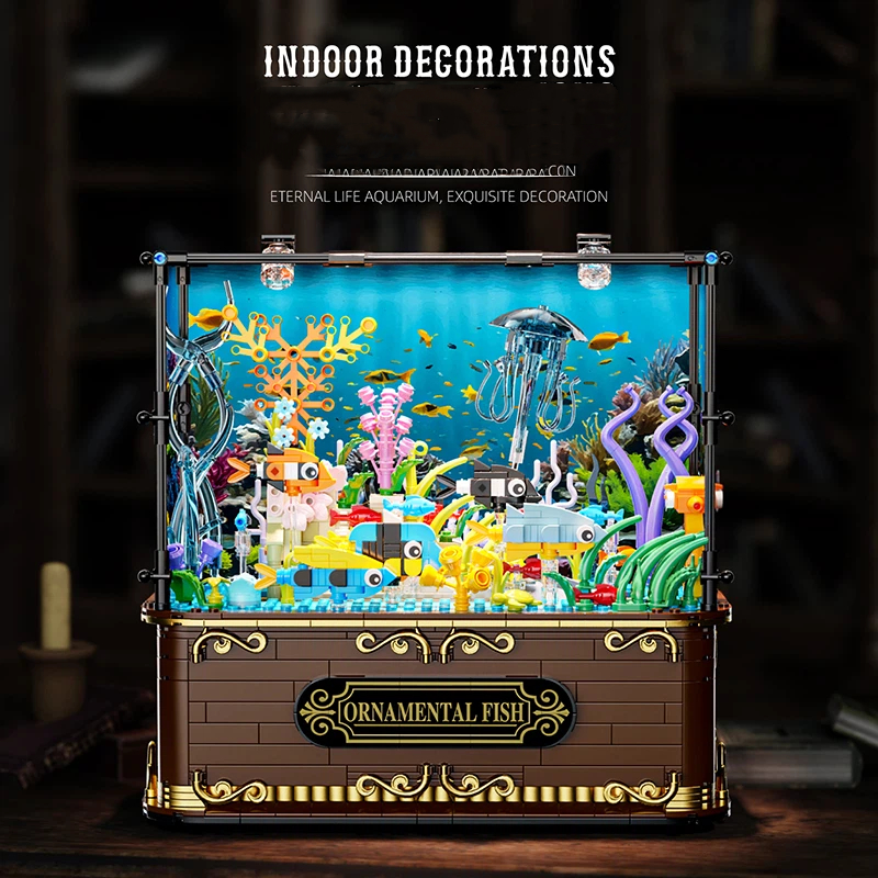 1599+pcs MOC Fishbowl Aquarium - Aquarium Fish Lego ulasan dan harga