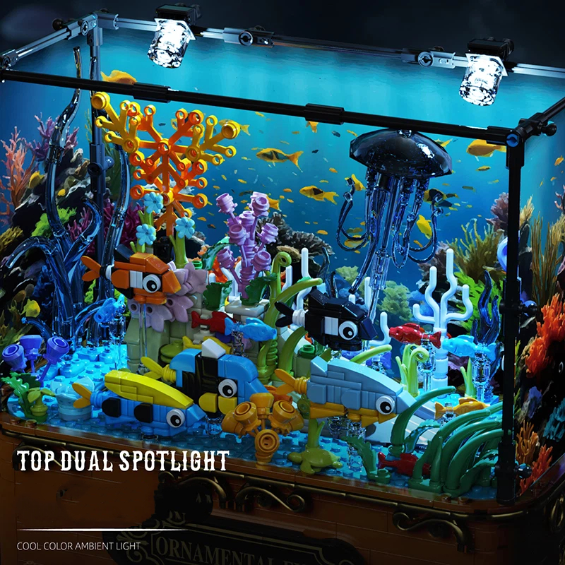 1599+pcs MOC Fishbowl Aquarium - Aquarium Fish Lego ulasan dan harga